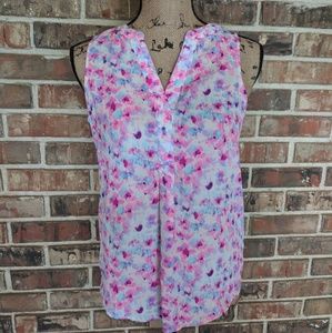 Sleeveless watercolor top
